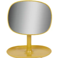 Gifi Aménagement Salle De Bain^Miroir POP jaune moutarde sur pied repose bijoux