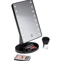 Gifi Aménagement Salle De Bain^Miroir tactile et rotatif à variateur de lumière 16 LED