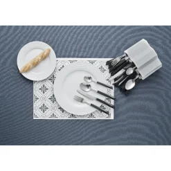 Gifi Ménagère 24 pièces et support de rangement blanc