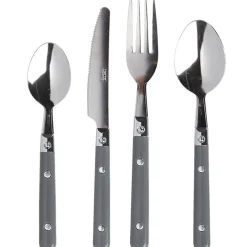 Gifi Ménagère 16 pièces inox manche plastique gris