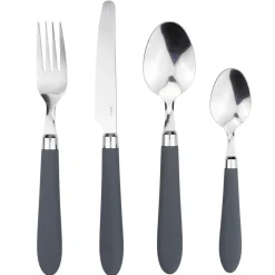 Gifi Ménagère 24 pièces inox manche antidérapant soft touch gris