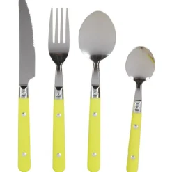 Gifi Ménagère 16 pièces inox manche plastique vert anis