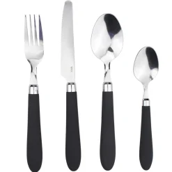 Gifi Ménagère 24 pièces inox manche antidérapant soft touch noir