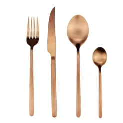 Gifi Ménagère 16 pièces inox marron cuivré