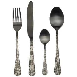 Gifi Ménagère 16 pièces inox noir