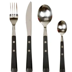 Gifi Ménagère 16 pièces manche effet bois noir