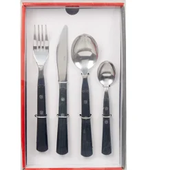 Gifi Ménagère 16 pièces manche effet bois noir