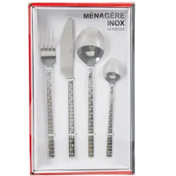 Gifi Ménagère 16 pièces manche motif damassé