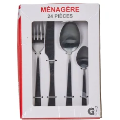 Gifi Ménagère 24 pièces noir