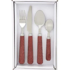 Gifi Ménagère 24 pièces paillettes rouge