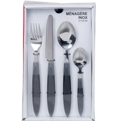 Gifi Ménagère 24 pièces transparent gris