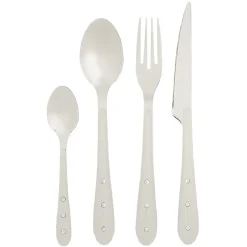 Gifi Ménagère Lisa D'Alban inox manche blanc 16 pièces