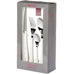 Gifi Ménagère Lisa D'Alban inox manche blanc 16 pièces