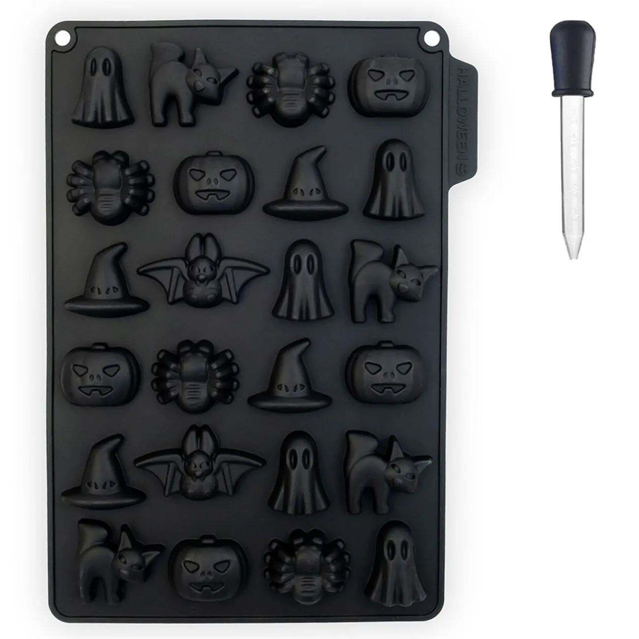 Gifi Moule à bonbons et pipette Halloween noir