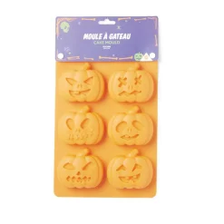 Gifi Moule à gâteau Halloween silicone orange 27x18xH3cm