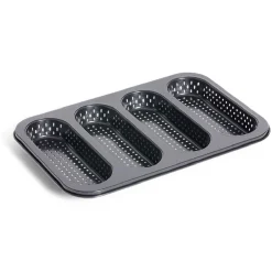 Gifi Moule à mini baguette perforé acier noir 33,6x22xH3cm