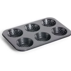 Gifi Moule à muffin perforé acier noir 33,6x22xH3cm