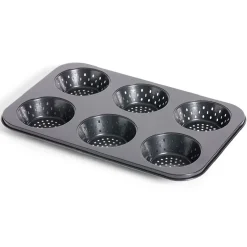 Gifi Moule à muffin perforé acier noir 33,6x22xH3cm