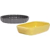 Gifi Moule à tarte gris avec plat rectangulaire jaune