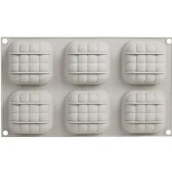 Gifi Moule en silicone 3D 6 minis coussins rouge