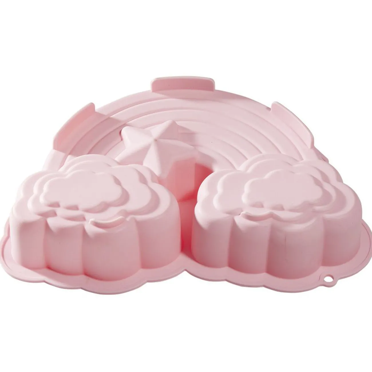 Gifi Moule gâteau forme arc en ciel silicone rose 26x19xH5,5cm