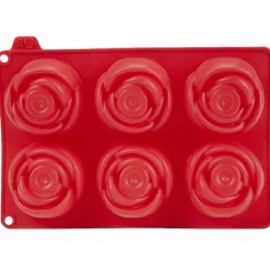 Gifi Moule silicone rouge 6 minis roses 3D