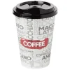 Gifi Mug à motifs couvercle noir 500ml - plastique Ø9xH14cm