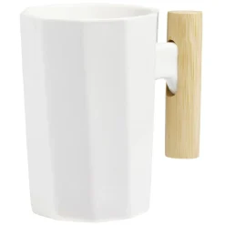 Gifi Mug blanc avec anse en bois