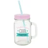 Gifi Mug bocal transparent avec paille