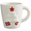 Gifi Mug de Noël motif relief sapin blanc décor rouge 37 cl