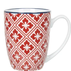 Gifi Mug design carreaux de ciment rouge blanc