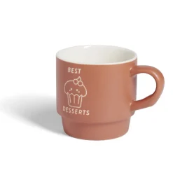 Gifi Mug empilables en céramique motifs et couleurs assorties 300ml - 4 pièces