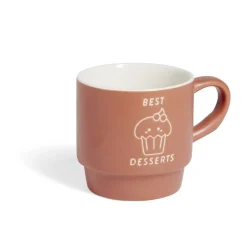 Gifi Mug empilables en céramique motifs et couleurs assorties 300ml - 4 pièces