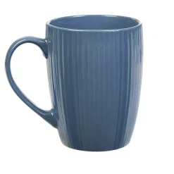 Gifi Mug en porcelaine 35 cl bleu avec rainures verticales en relief