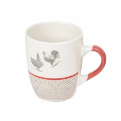 Gifi Mug en porcelaine esprit campagne motif poule 33 cl