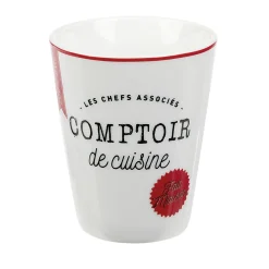 Gifi Mug en porcelaine rouge pois blanc 20 cl x4