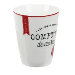 Gifi Mug en porcelaine rouge pois blanc 20 cl x4