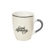 Gifi Mug en porcelaine vert avec inscription "Good Morning" 33 cl