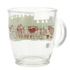 Gifi Mug en verre 38 cl transparent motif bloc note petit déjeuner