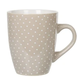 Gifi Mug faïence gris motifs pois blancs