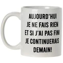 Gifi Mug imprimé message humour flemme ou allergique
