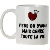 Gifi Mug imprimé message humour amour sucre ou rosé