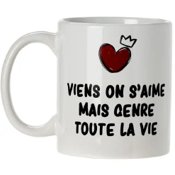 Gifi Mug imprimé message humour amour sucre ou rosé