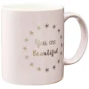 Gifi Mug inscription You are beautiful rose doré
