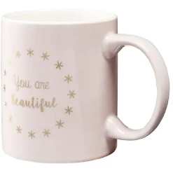 Gifi Mug inscription You are beautiful rose doré