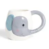 Gifi Mug éléphant dolomite blanc et gris Ø10xH10cm