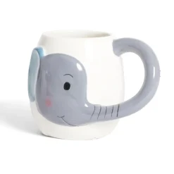 Gifi Mug éléphant dolomite blanc et gris Ø10xH10cm