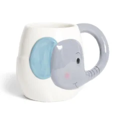 Gifi Mug éléphant dolomite blanc et gris Ø10xH10cm