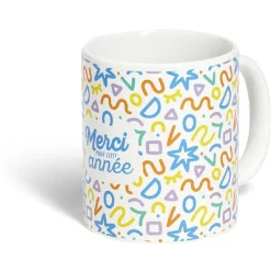Gifi Mug Merci pour cette année céramique Ø8xH10cm 4 modèles