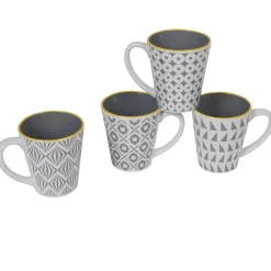 Gifi Mug motif géométrique gris et blanc